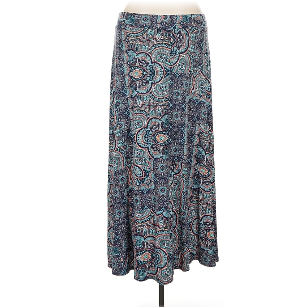 Westport Blue and Black Paisley Maxi Skirt